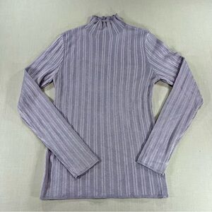Abercrombie & Fitch Ribbed Mock Neck Sweater Large NWT Lavender Knit Long Sleeve